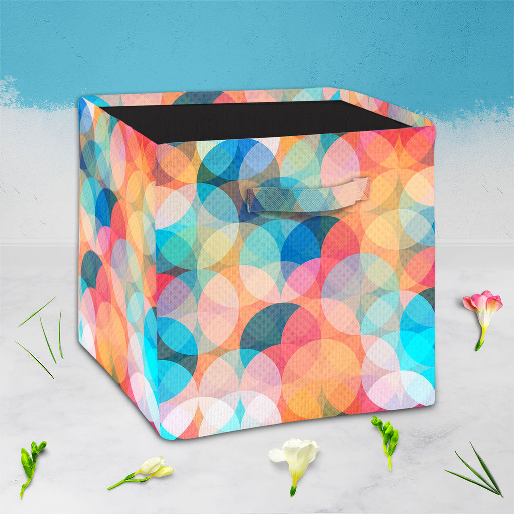 Circles Foldable Open Storage Bin | Organizer Box, Toy Basket, Shelf Box, Laundry Bag | Canvas Fabric-Storage Bins-STR_BI_CB-IC 5007494 IC 5007494, Abstract Expressionism, Abstracts, Ancient, Art and Paintings, Baby, Botanical, Children, Circle, Digital, Digital Art, Fashion, Floral, Flowers, Geometric, Geometric Abstraction, Graphic, Historical, Illustrations, Kids, Medieval, Modern Art, Nature, Parents, Patterns, Retro, Semi Abstract, Signs, Signs and Symbols, Vintage, circles, foldable, open, storage, bi