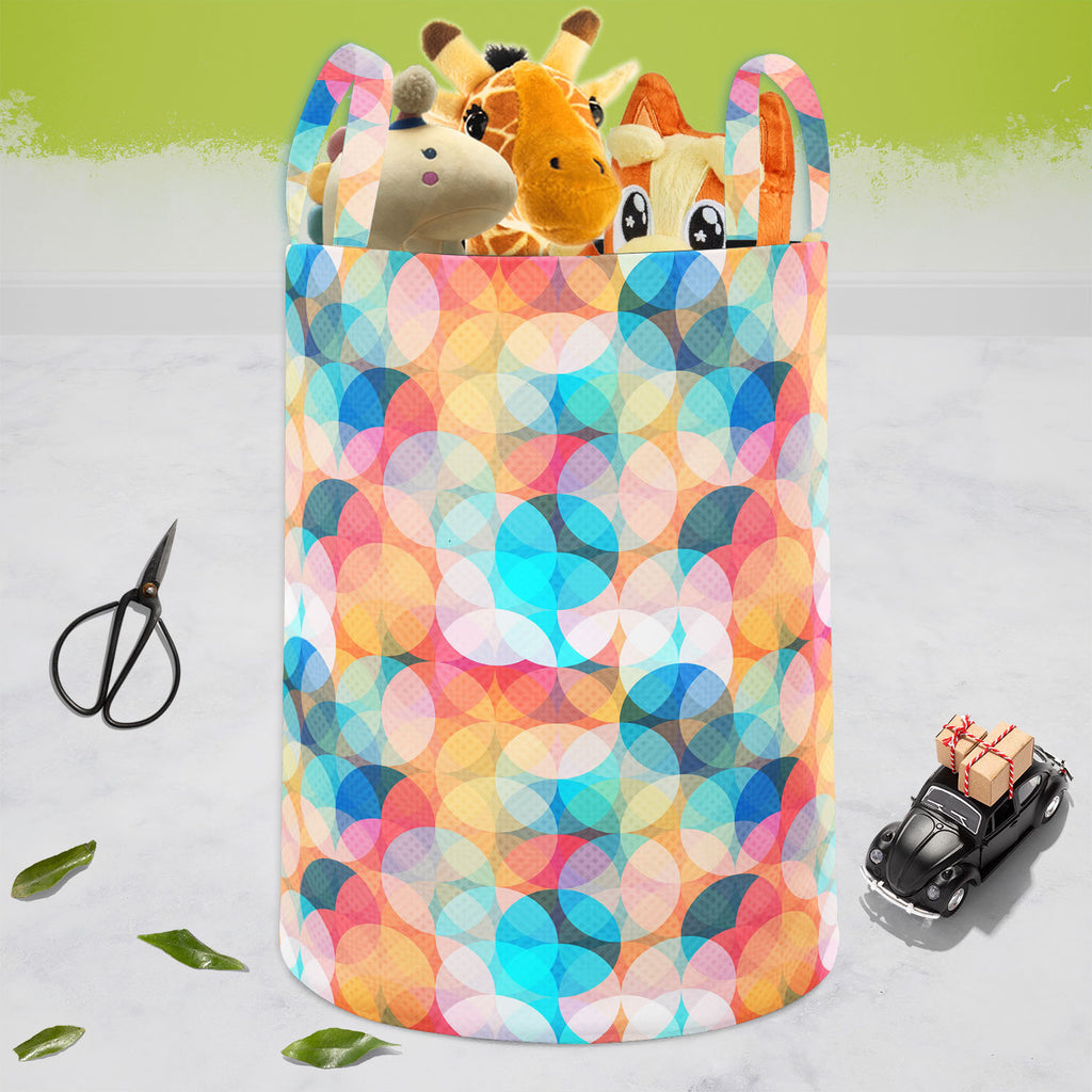 Circles Foldable Open Storage Bin | Organizer Box, Toy Basket, Shelf Box, Laundry Bag | Canvas Fabric-Storage Bins-STR_BI_CB-IC 5007494 IC 5007494, Abstract Expressionism, Abstracts, Ancient, Art and Paintings, Baby, Botanical, Children, Circle, Digital, Digital Art, Fashion, Floral, Flowers, Geometric, Geometric Abstraction, Graphic, Historical, Illustrations, Kids, Medieval, Modern Art, Nature, Parents, Patterns, Retro, Semi Abstract, Signs, Signs and Symbols, Vintage, circles, foldable, open, storage, bi