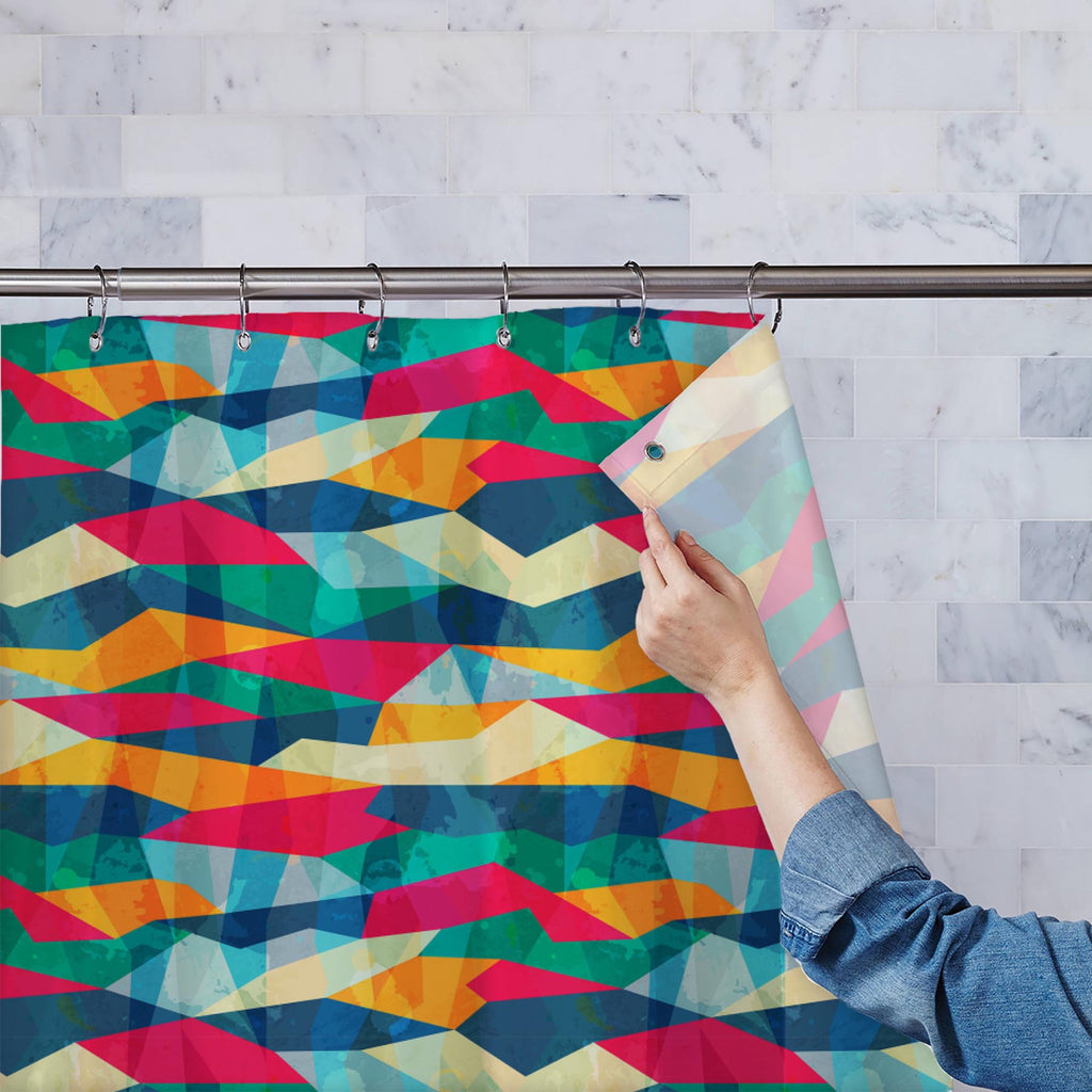 Grunge Mosaic Washable Waterproof Shower Curtain-Shower Curtains-CUR_SH-IC 5007495 IC 5007495, Abstract Expressionism, Abstracts, Ancient, Art and Paintings, Decorative, Diamond, Eygptian, Fashion, Geometric, Geometric Abstraction, Grid Art, Hipster, Historical, Illustrations, Medieval, Modern Art, Patterns, Retro, Semi Abstract, Signs, Signs and Symbols, Triangles, Vintage, grunge, mosaic, washable, waterproof, shower, curtain, abstract, art, artistic, artwork, backdrop, background, banner, color, colorful