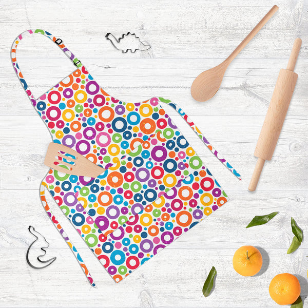 Colorful Circles D1 Apron | Adjustable, Free Size & Waist Tiebacks-Aprons Neck to Knee-APR_NK_KN-IC 5007496 IC 5007496, Abstract Expressionism, Abstracts, Baby, Children, Circle, Decorative, Digital, Digital Art, Fashion, Geometric, Geometric Abstraction, Graphic, Hand Drawn, Hipster, Illustrations, Kids, Modern Art, Patterns, Semi Abstract, Signs, Signs and Symbols, colorful, circles, d1, full-length, neck, to, knee, apron, poly-cotton, fabric, adjustable, buckle, waist, tiebacks, abstract, artistic, backg