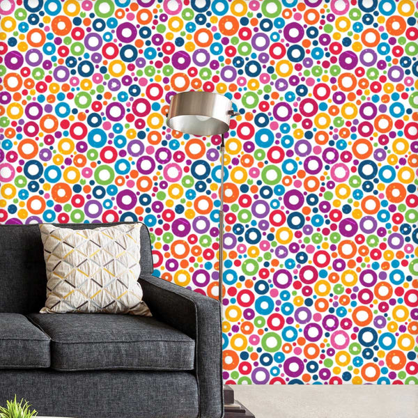 Colorful Circles D1 Wallpaper Roll-Wallpapers Peel & Stick-WAL_PA-IC 5007496 IC 5007496, Abstract Expressionism, Abstracts, Baby, Children, Circle, Decorative, Digital, Digital Art, Fashion, Geometric, Geometric Abstraction, Graphic, Hand Drawn, Hipster, Illustrations, Kids, Modern Art, Patterns, Semi Abstract, Signs, Signs and Symbols, colorful, circles, d1, peel, stick, vinyl, wallpaper, roll, non-pvc, self-adhesive, eco-friendly, water-repellent, scratch-resistant, abstract, artistic, background, blue, b