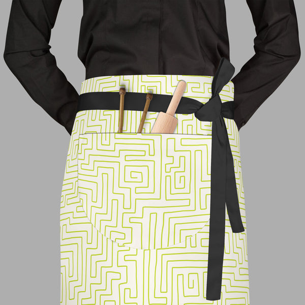 Labyrinth Art Apron | Adjustable, Free Size & Waist Tiebacks-Aprons Waist to Feet-APR_WS_FT-IC 5007497 IC 5007497, Abstract Expressionism, Abstracts, Art and Paintings, Decorative, Digital, Digital Art, Drawing, Geometric, Geometric Abstraction, Graphic, Illustrations, Modern Art, Patterns, Retro, Semi Abstract, Signs, Signs and Symbols, Sports, labyrinth, art, full-length, waist, to, feet, apron, poly-cotton, fabric, adjustable, tiebacks, abstract, artistic, backdrop, background, board, color, complicated,