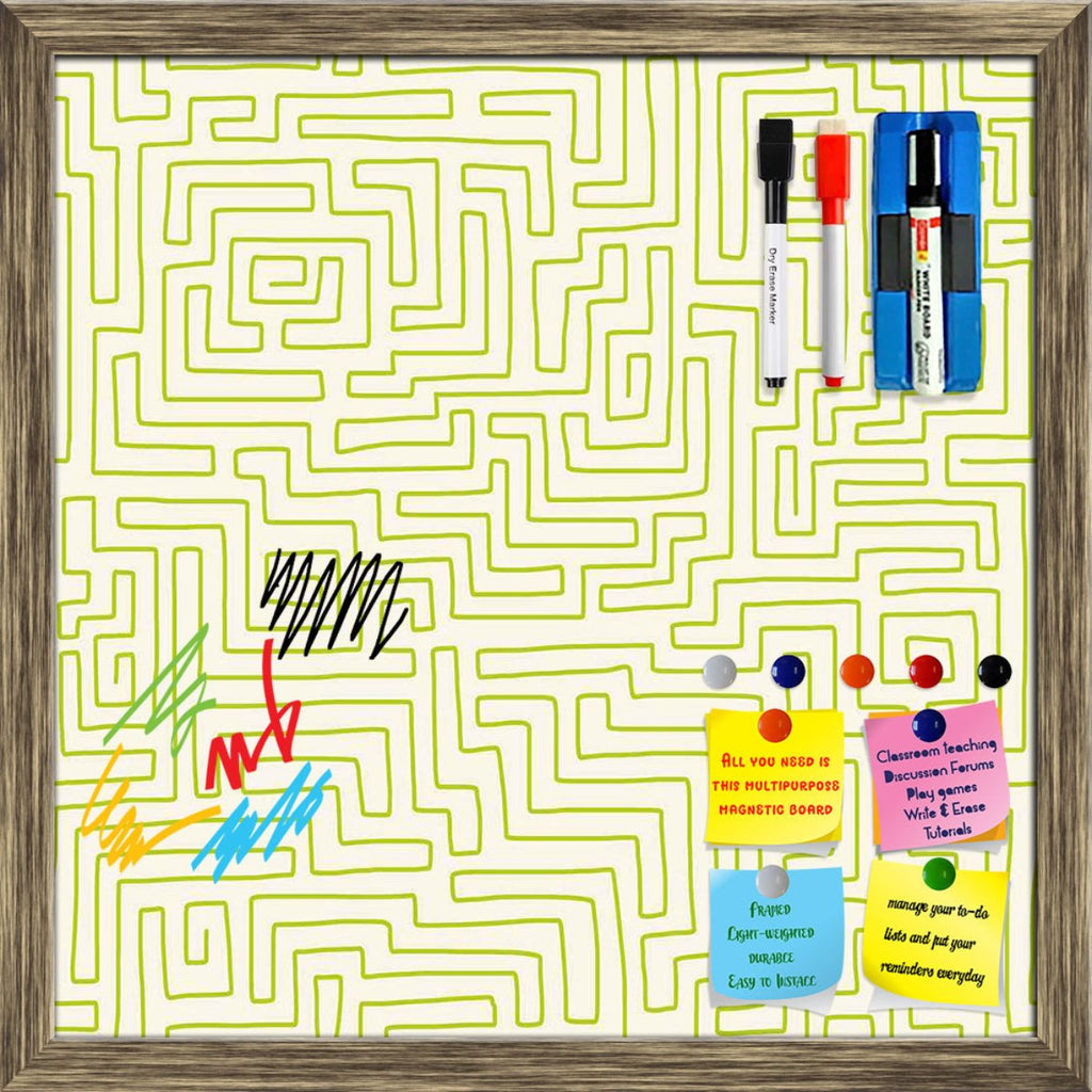 Labyrinth Art Framed Magnetic Dry Erase Board | Combo with Magnet Buttons & Markers-Magnetic Boards Framed-MGB_FR-IC 5007497 IC 5007497, Abstract Expressionism, Abstracts, Art and Paintings, Decorative, Digital, Digital Art, Drawing, Geometric, Geometric Abstraction, Graphic, Illustrations, Modern Art, Patterns, Retro, Semi Abstract, Signs, Signs and Symbols, Sports, labyrinth, art, framed, magnetic, dry, erase, board, printed, whiteboard, with, 4, magnets, 2, markers, 1, duster, abstract, artistic, backdro
