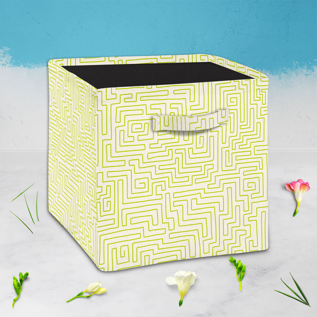 Labyrinth Art Foldable Open Storage Bin | Organizer Box, Toy Basket, Shelf Box, Laundry Bag | Canvas Fabric-Storage Bins-STR_BI_CB-IC 5007497 IC 5007497, Abstract Expressionism, Abstracts, Art and Paintings, Decorative, Digital, Digital Art, Drawing, Geometric, Geometric Abstraction, Graphic, Illustrations, Modern Art, Patterns, Retro, Semi Abstract, Signs, Signs and Symbols, Sports, labyrinth, art, foldable, open, storage, bin, organizer, box, toy, basket, shelf, laundry, bag, canvas, fabric, abstract, art