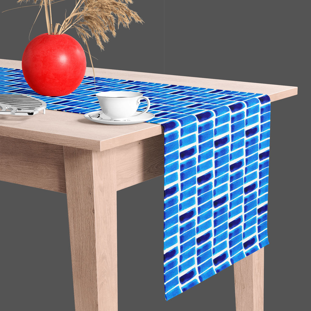 Backdrop Ink Table Runner-Table Runners-RUN_TB-IC 5007499 IC 5007499, Abstract Expressionism, Abstracts, Ancient, Books, Digital, Digital Art, Drawing, Geometric, Geometric Abstraction, Graphic, Hand Drawn, Historical, Illustrations, Medieval, Patterns, Retro, Semi Abstract, Signs, Signs and Symbols, Stripes, Vintage, Watercolour, backdrop, ink, table, runner, abstract, aqua, artistic, background, badge, banner, blue, brush, design, fabric, grunge, hand, drawn, painted, horizontal, lines, illustration, insi