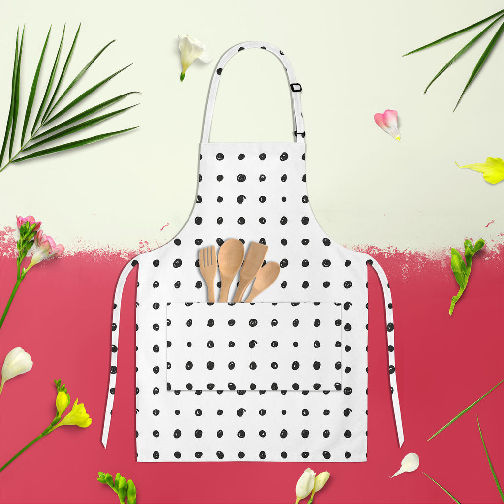 Black Polka Apron | Adjustable, Free Size & Waist Tiebacks-Aprons Neck to Knee-APR_NK_KN-IC 5007501 IC 5007501, Abstract Expressionism, Abstracts, Ancient, Animated Cartoons, Art and Paintings, Black, Black and White, Circle, Comics, Decorative, Digital, Digital Art, Dots, Drawing, Fashion, Graphic, Hand Drawn, Historical, Holidays, Illustrations, Medieval, Modern Art, Patterns, Retro, Semi Abstract, Signs, Signs and Symbols, Sketches, Symbols, Vintage, White, polka, apron, adjustable, free, size, waist, ti