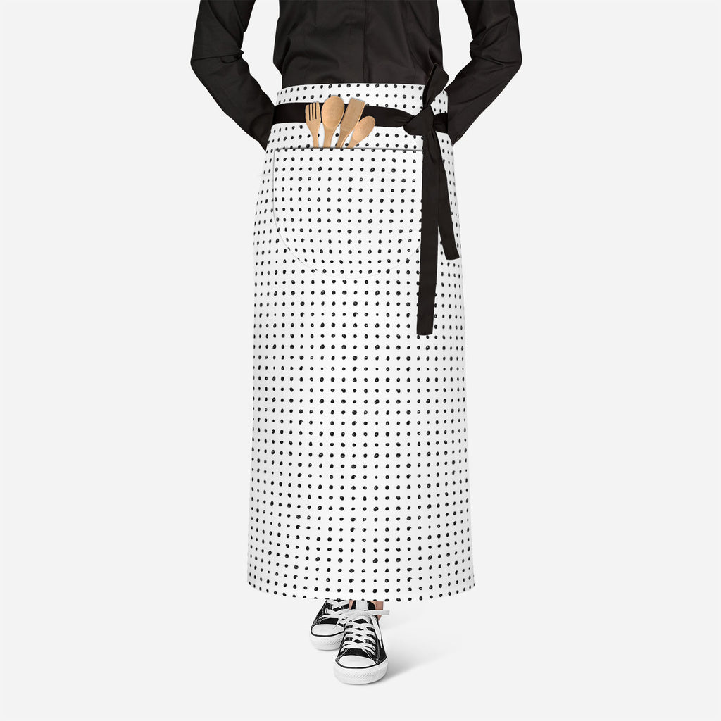 Black Polka Apron | Adjustable, Free Size & Waist Tiebacks-Aprons Waist to Knee-APR_WS_FT-IC 5007501 IC 5007501, Abstract Expressionism, Abstracts, Ancient, Animated Cartoons, Art and Paintings, Black, Black and White, Circle, Comics, Decorative, Digital, Digital Art, Dots, Drawing, Fashion, Graphic, Hand Drawn, Historical, Holidays, Illustrations, Medieval, Modern Art, Patterns, Retro, Semi Abstract, Signs, Signs and Symbols, Sketches, Symbols, Vintage, White, polka, apron, adjustable, free, size, waist, t