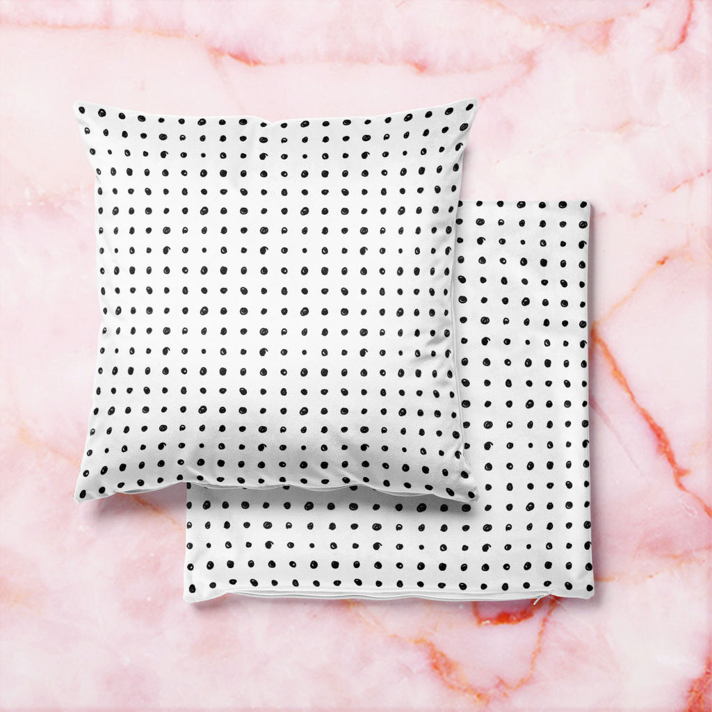 Black Polka Cushion Cover Throw Pillow-Cushion Covers-CUS_CV-IC 5007501 IC 5007501, Abstract Expressionism, Abstracts, Ancient, Animated Cartoons, Art and Paintings, Black, Black and White, Circle, Comics, Decorative, Digital, Digital Art, Dots, Drawing, Fashion, Graphic, Hand Drawn, Historical, Holidays, Illustrations, Medieval, Modern Art, Patterns, Retro, Semi Abstract, Signs, Signs and Symbols, Sketches, Symbols, Vintage, White, polka, cushion, cover, throw, pillow, abstract, art, backdrop, and, card, c
