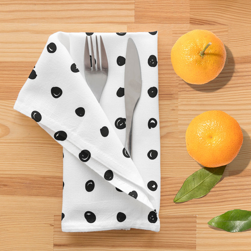 Black Polka Table Napkin-Table Napkins-NAP_TB-IC 5007501 IC 5007501, Abstract Expressionism, Abstracts, Ancient, Animated Cartoons, Art and Paintings, Black, Black and White, Circle, Comics, Decorative, Digital, Digital Art, Dots, Drawing, Fashion, Graphic, Hand Drawn, Historical, Holidays, Illustrations, Medieval, Modern Art, Patterns, Retro, Semi Abstract, Signs, Signs and Symbols, Sketches, Symbols, Vintage, White, polka, table, napkin, abstract, art, backdrop, and, card, comic, decor, design, doodle, do