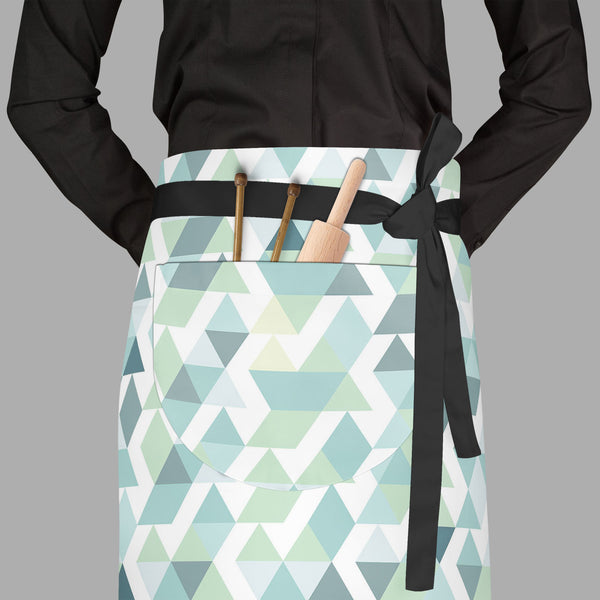 Bright Blue Triangles Apron | Adjustable, Free Size & Waist Tiebacks-Aprons Waist to Feet-APR_WS_FT-IC 5007502 IC 5007502, Abstract Expressionism, Abstracts, Ancient, Art and Paintings, Black and White, Business, Decorative, Digital, Digital Art, Fashion, Geometric, Geometric Abstraction, Graphic, Grid Art, Historical, Illustrations, Medieval, Modern Art, Patterns, Retro, Semi Abstract, Signs, Signs and Symbols, Triangles, Vintage, White, bright, blue, full-length, waist, to, feet, apron, poly-cotton, fabri