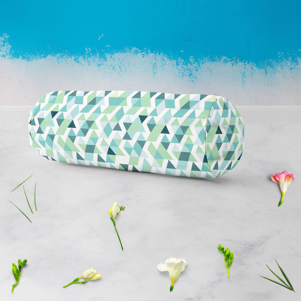 Bright Blue Triangles Bolster Cover Booster Cases | Concealed Zipper Opening-Bolster Covers-BOL_CV_ZP-IC 5007502 IC 5007502, Abstract Expressionism, Abstracts, Ancient, Art and Paintings, Black and White, Business, Decorative, Digital, Digital Art, Fashion, Geometric, Geometric Abstraction, Graphic, Grid Art, Historical, Illustrations, Medieval, Modern Art, Patterns, Retro, Semi Abstract, Signs, Signs and Symbols, Triangles, Vintage, White, bright, blue, bolster, cover, booster, cases, concealed, zipper, op