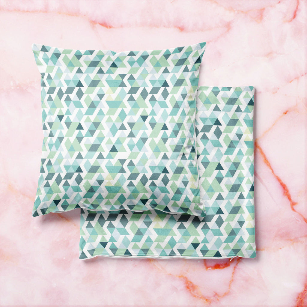 Bright Blue Triangles Cushion Cover Throw Pillow-Cushion Covers-CUS_CV-IC 5007502 IC 5007502, Abstract Expressionism, Abstracts, Ancient, Art and Paintings, Black and White, Business, Decorative, Digital, Digital Art, Fashion, Geometric, Geometric Abstraction, Graphic, Grid Art, Historical, Illustrations, Medieval, Modern Art, Patterns, Retro, Semi Abstract, Signs, Signs and Symbols, Triangles, Vintage, White, bright, blue, cushion, cover, throw, pillow, abstract, art, artistic, artwork, backdrop, backgroun