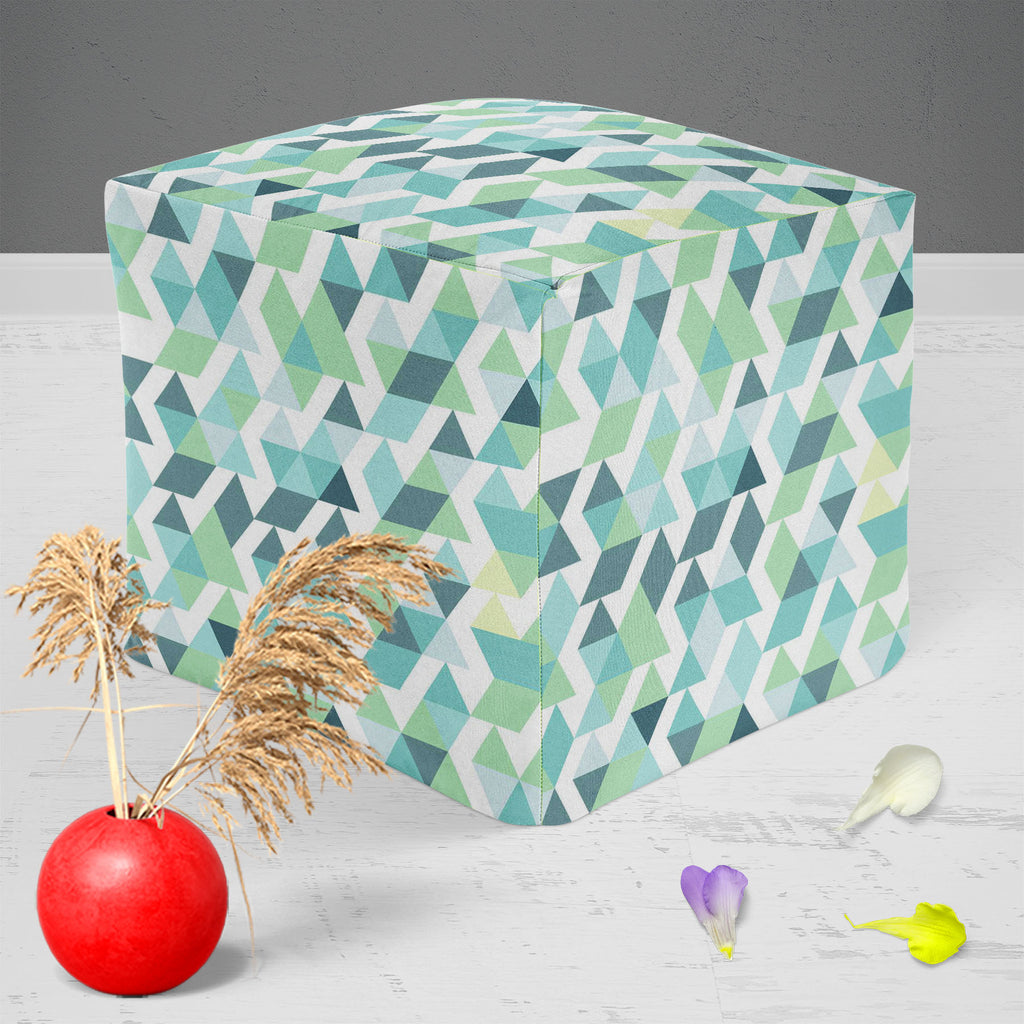 Bright Blue Triangles Footstool Footrest Puffy Pouffe Ottoman Bean Bag | Canvas Fabric-Footstools-FST_CB_BN-IC 5007502 IC 5007502, Abstract Expressionism, Abstracts, Ancient, Art and Paintings, Black and White, Business, Decorative, Digital, Digital Art, Fashion, Geometric, Geometric Abstraction, Graphic, Grid Art, Historical, Illustrations, Medieval, Modern Art, Patterns, Retro, Semi Abstract, Signs, Signs and Symbols, Triangles, Vintage, White, bright, blue, footstool, footrest, puffy, pouffe, ottoman, be