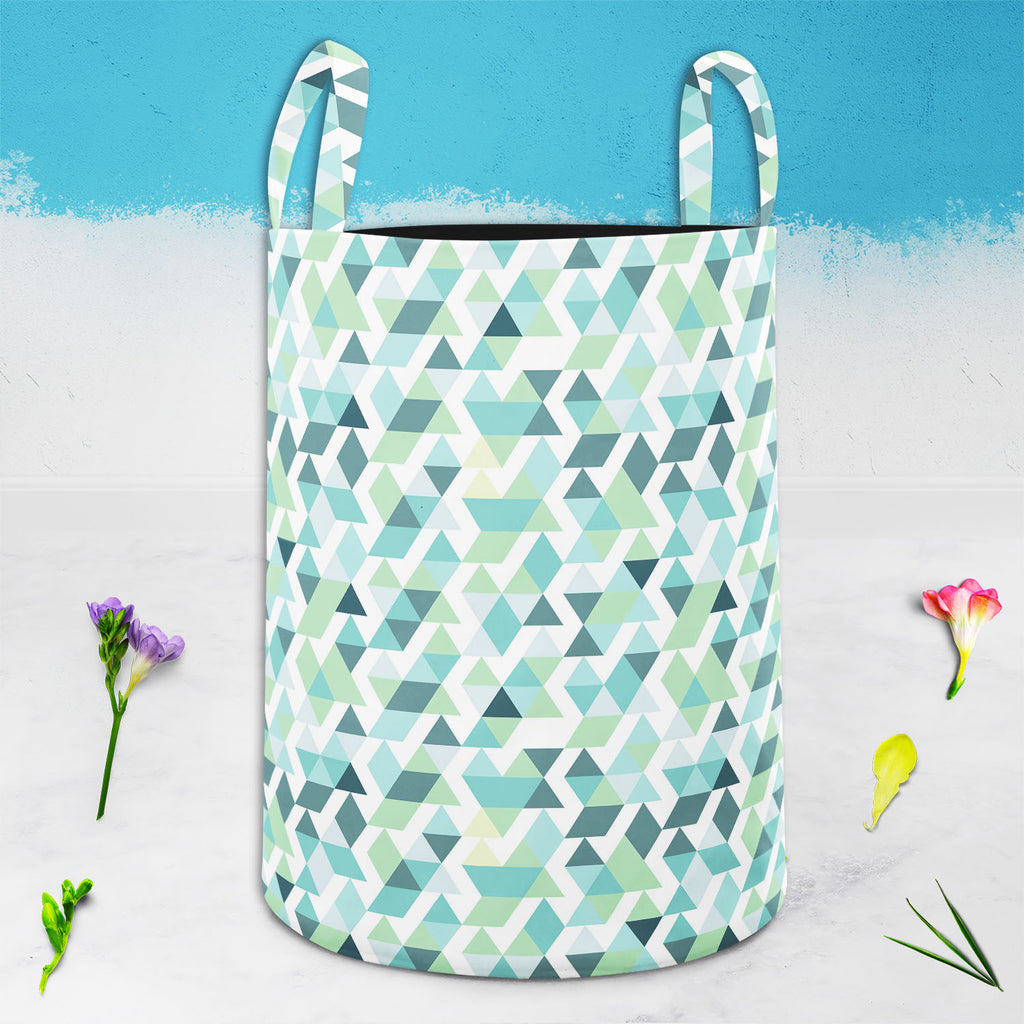 Bright Blue Triangles Foldable Open Storage Bin | Organizer Box, Toy Basket, Shelf Box, Laundry Bag | Canvas Fabric-Storage Bins-STR_BI_CB-IC 5007502 IC 5007502, Abstract Expressionism, Abstracts, Ancient, Art and Paintings, Black and White, Business, Decorative, Digital, Digital Art, Fashion, Geometric, Geometric Abstraction, Graphic, Grid Art, Historical, Illustrations, Medieval, Modern Art, Patterns, Retro, Semi Abstract, Signs, Signs and Symbols, Triangles, Vintage, White, bright, blue, foldable, open, 