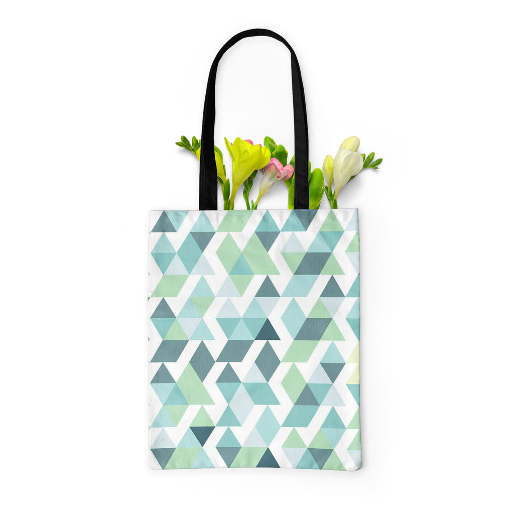 Bright Blue Triangles Tote Bag Shoulder Purse | Multipurpose-Tote Bags Basic-TOT_FB_BS-IC 5007502 IC 5007502, Abstract Expressionism, Abstracts, Ancient, Art and Paintings, Black and White, Business, Decorative, Digital, Digital Art, Fashion, Geometric, Geometric Abstraction, Graphic, Grid Art, Historical, Illustrations, Medieval, Modern Art, Patterns, Retro, Semi Abstract, Signs, Signs and Symbols, Triangles, Vintage, White, bright, blue, tote, bag, shoulder, purse, multipurpose, abstract, art, artistic, a