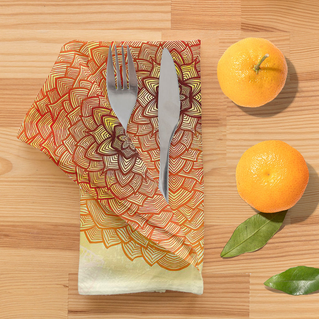 Ethnic Ornament D2 Table Napkin-Table Napkins-NAP_TB-IC 5007504 IC 5007504, Abstract Expressionism, Abstracts, Allah, Arabic, Art and Paintings, Asian, Botanical, Circle, Cities, City Views, Culture, Drawing, Ethnic, Floral, Flowers, Geometric, Geometric Abstraction, Hinduism, Illustrations, Indian, Islam, Mandala, Nature, Paintings, Patterns, Retro, Semi Abstract, Signs, Signs and Symbols, Symbols, Traditional, Tribal, World Culture, ornament, d2, table, napkin, abstract, art, background, brown, color, con