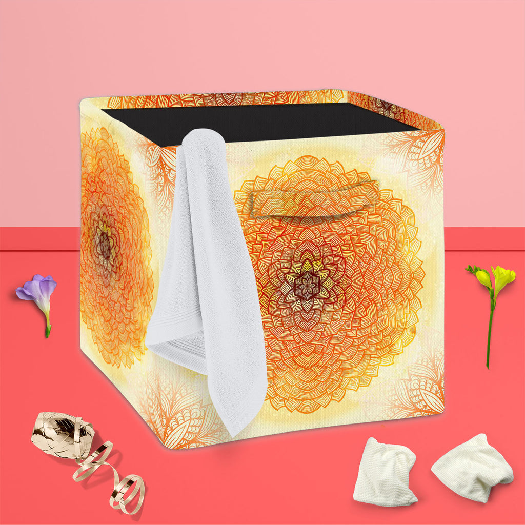 Ethnic Ornament D2 Foldable Open Storage Bin | Organizer Box, Toy Basket, Shelf Box, Laundry Bag | Canvas Fabric-Storage Bins-STR_BI_CB-IC 5007504 IC 5007504, Abstract Expressionism, Abstracts, Allah, Arabic, Art and Paintings, Asian, Botanical, Circle, Cities, City Views, Culture, Drawing, Ethnic, Floral, Flowers, Geometric, Geometric Abstraction, Hinduism, Illustrations, Indian, Islam, Mandala, Nature, Paintings, Patterns, Retro, Semi Abstract, Signs, Signs and Symbols, Symbols, Traditional, Tribal, World