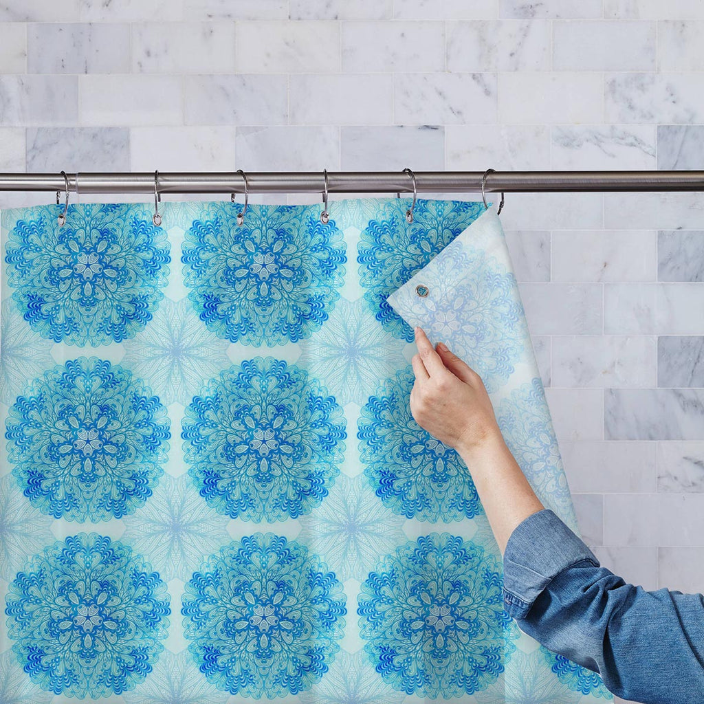 Ethnic Ornament Washable Waterproof Shower Curtain-Shower Curtains-CUR_SH-IC 5007505 IC 5007505, Abstract Expressionism, Abstracts, Allah, Arabic, Art and Paintings, Asian, Black and White, Botanical, Circle, Cities, City Views, Culture, Drawing, Ethnic, Floral, Flowers, Geometric, Geometric Abstraction, Hinduism, Illustrations, Indian, Islam, Mandala, Nature, Paintings, Patterns, Retro, Semi Abstract, Signs, Signs and Symbols, Symbols, Traditional, Tribal, White, World Culture, ornament, washable, waterpro