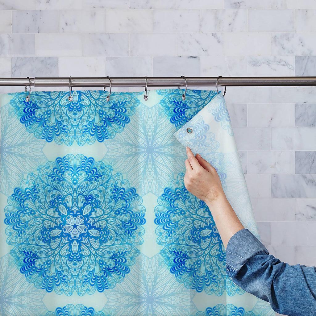 Ethnic Ornament D3 Washable Waterproof Shower Curtain-Shower Curtains-CUR_SH-IC 5007505 IC 5007505, Abstract Expressionism, Abstracts, Allah, Arabic, Art and Paintings, Asian, Black and White, Botanical, Circle, Cities, City Views, Culture, Drawing, Ethnic, Floral, Flowers, Geometric, Geometric Abstraction, Hinduism, Illustrations, Indian, Islam, Mandala, Nature, Paintings, Patterns, Retro, Semi Abstract, Signs, Signs and Symbols, Symbols, Traditional, Tribal, White, World Culture, ornament, d3, washable, w