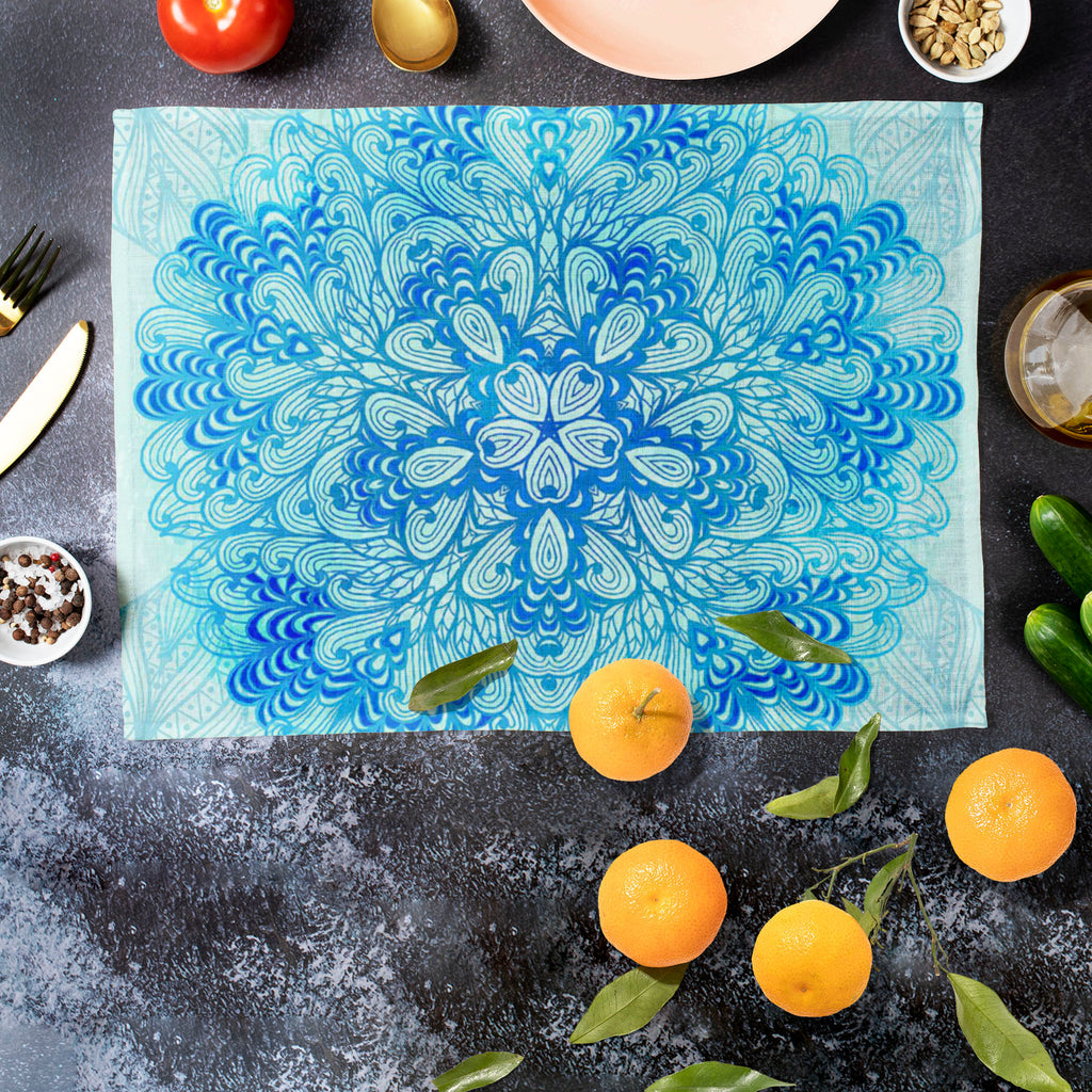 Ethnic Ornament D3 Table Mat Placemat-Table Place Mats Fabric-MAT_TB-IC 5007505 IC 5007505, Abstract Expressionism, Abstracts, Allah, Arabic, Art and Paintings, Asian, Black and White, Botanical, Circle, Cities, City Views, Culture, Drawing, Ethnic, Floral, Flowers, Geometric, Geometric Abstraction, Hinduism, Illustrations, Indian, Islam, Mandala, Nature, Paintings, Patterns, Retro, Semi Abstract, Signs, Signs and Symbols, Symbols, Traditional, Tribal, White, World Culture, ornament, d3, table, mat, placema