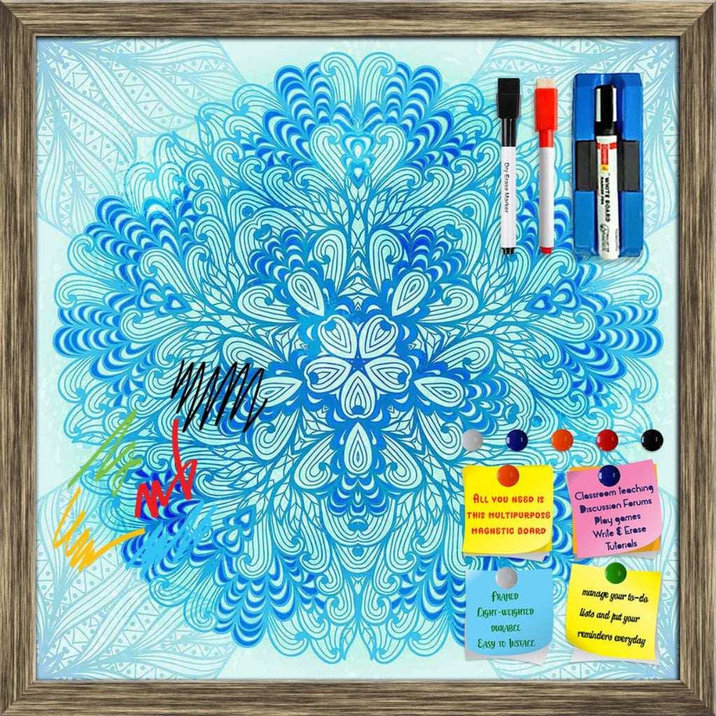 Ethnic Ornament Framed Magnetic Dry Erase Board | Combo with Magnet Buttons & Markers-Magnetic Boards Framed-MGB_FR-IC 5007505 IC 5007505, Abstract Expressionism, Abstracts, Allah, Arabic, Art and Paintings, Asian, Black and White, Botanical, Circle, Cities, City Views, Culture, Drawing, Ethnic, Floral, Flowers, Geometric, Geometric Abstraction, Hinduism, Illustrations, Indian, Islam, Mandala, Nature, Paintings, Patterns, Retro, Semi Abstract, Signs, Signs and Symbols, Symbols, Traditional, Tribal, White, W