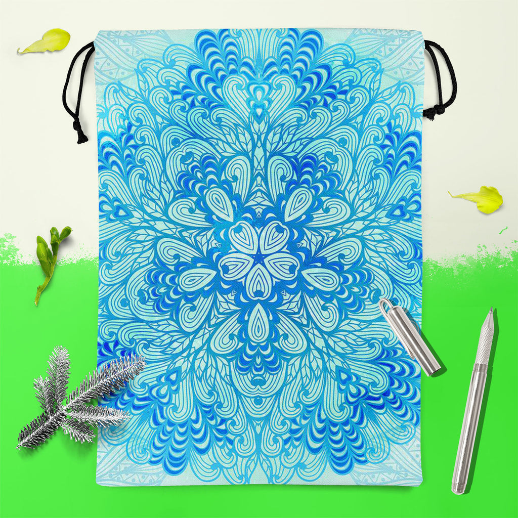 Ethnic Ornament D3 Reusable Sack Bag | Bag for Gym, Storage, Vegetable & Travel-Drawstring Sack Bags-SCK_FB_DS-IC 5007505 IC 5007505, Abstract Expressionism, Abstracts, Allah, Arabic, Art and Paintings, Asian, Black and White, Botanical, Circle, Cities, City Views, Culture, Drawing, Ethnic, Floral, Flowers, Geometric, Geometric Abstraction, Hinduism, Illustrations, Indian, Islam, Mandala, Nature, Paintings, Patterns, Retro, Semi Abstract, Signs, Signs and Symbols, Symbols, Traditional, Tribal, White, World 