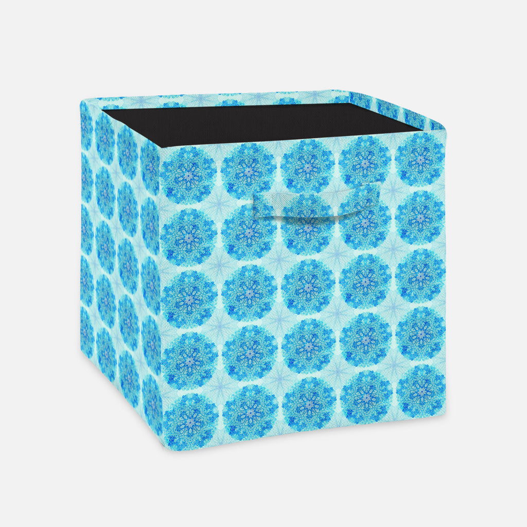Ethnic Ornament Foldable Open Storage Bin | Organizer Box, Toy Basket, Shelf Box, Laundry Bag | Canvas Fabric-Storage Bins-STR_BI_CB-IC 5007505 IC 5007505, Abstract Expressionism, Abstracts, Allah, Arabic, Art and Paintings, Asian, Black and White, Botanical, Circle, Cities, City Views, Culture, Drawing, Ethnic, Floral, Flowers, Geometric, Geometric Abstraction, Hinduism, Illustrations, Indian, Islam, Mandala, Nature, Paintings, Patterns, Retro, Semi Abstract, Signs, Signs and Symbols, Symbols, Traditional,