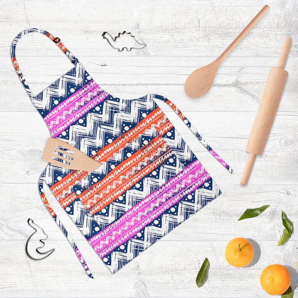Bold Zigzag Apron | Adjustable, Free Size & Waist Tiebacks-Aprons Neck to Knee-APR_NK_KN-IC 5007506 IC 5007506, Christianity, Culture, Ethnic, Fashion, Illustrations, Patterns, Stripes, Traditional, Tribal, World Culture, bold, zigzag, full-length, neck, to, knee, apron, poly-cotton, fabric, adjustable, buckle, waist, tiebacks, vector, seamless, pattern, hand, painted, brushstrokes, bright, colors, print, wallpaper, fall, winter, textile, christmas, wrapping, paper, artzfolio, kitchen apron, white apron, ki