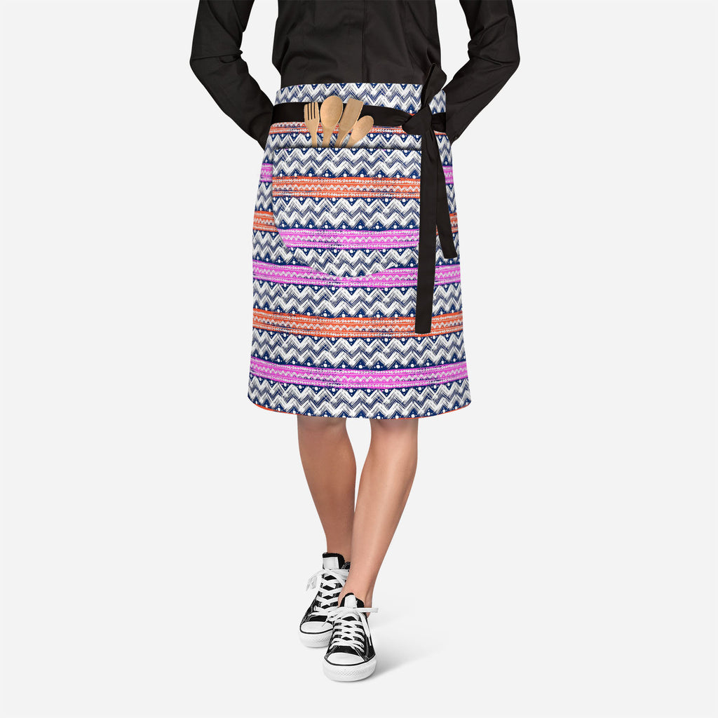 Bold Zigzag Apron | Adjustable, Free Size & Waist Tiebacks-Apron Waist to Feet-APR_WS_KN-IC 5007506 IC 5007506, Christianity, Culture, Ethnic, Fashion, Illustrations, Patterns, Stripes, Traditional, Tribal, World Culture, bold, zigzag, apron, adjustable, free, size, waist, tiebacks, vector, seamless, pattern, hand, painted, brushstrokes, bright, colors, print, wallpaper, fall, winter, fabric, textile, christmas, wrapping, paper, artzfolio, kitchen apron, white apron, kids apron, cooking apron, chef apron, a