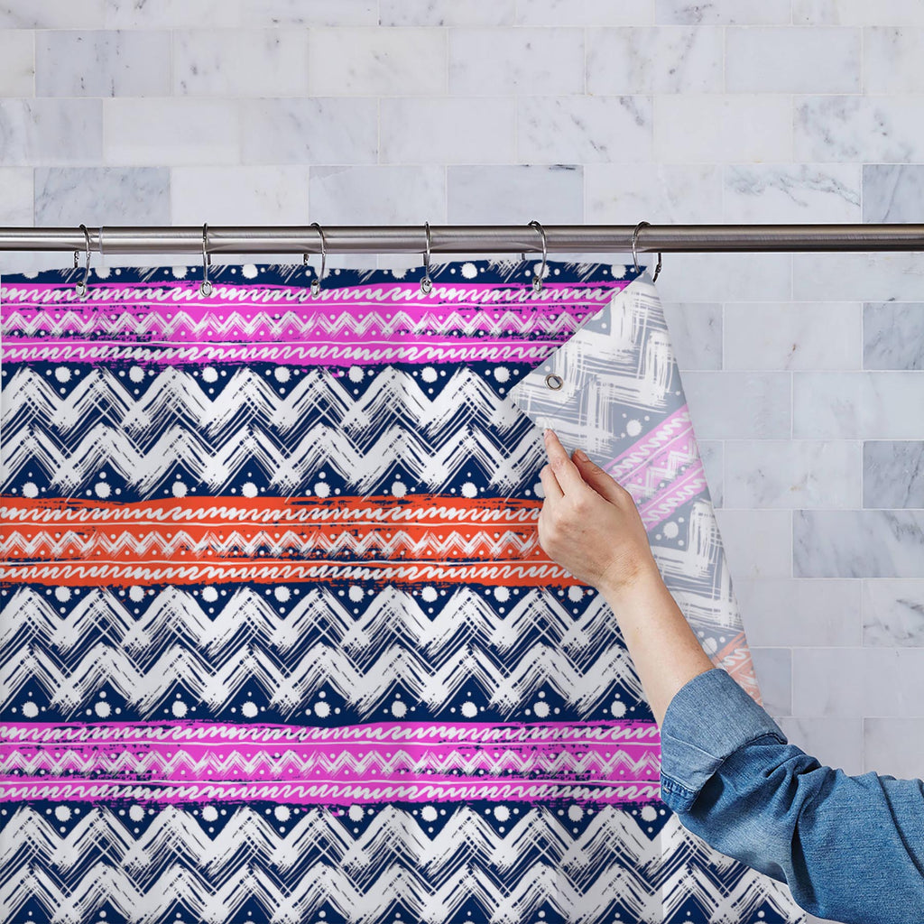 Bold Zigzag Washable Waterproof Shower Curtain-Shower Curtains-CUR_SH-IC 5007506 IC 5007506, Christianity, Culture, Ethnic, Fashion, Illustrations, Patterns, Stripes, Traditional, Tribal, World Culture, bold, zigzag, washable, waterproof, shower, curtain, vector, seamless, pattern, hand, painted, brushstrokes, bright, colors, print, wallpaper, fall, winter, fabric, textile, christmas, wrapping, paper, artzfolio, shower curtain, bathroom curtain, eyelet shower curtain, waterproof shower curtain, kids shower 