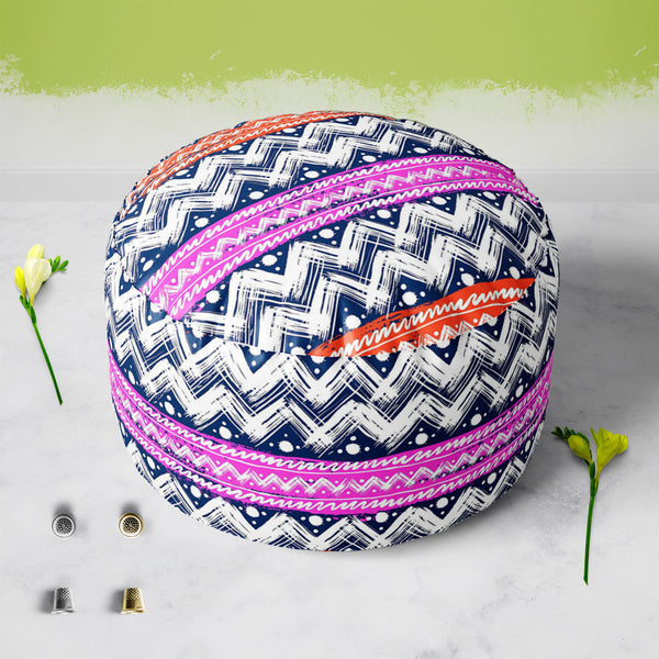 Bold Zigzag Footstool Footrest Puffy Pouffe Ottoman Bean Bag | Canvas Fabric-Footstools-FST_CB_BN-IC 5007506 IC 5007506, Christianity, Culture, Ethnic, Fashion, Illustrations, Patterns, Stripes, Traditional, Tribal, World Culture, bold, zigzag, footstool, footrest, puffy, pouffe, ottoman, bean, bag, floor, cushion, pillow, canvas, fabric, vector, seamless, pattern, hand, painted, brushstrokes, bright, colors, print, wallpaper, fall, winter, textile, christmas, wrapping, paper, artzfolio, pouf, ottoman stool