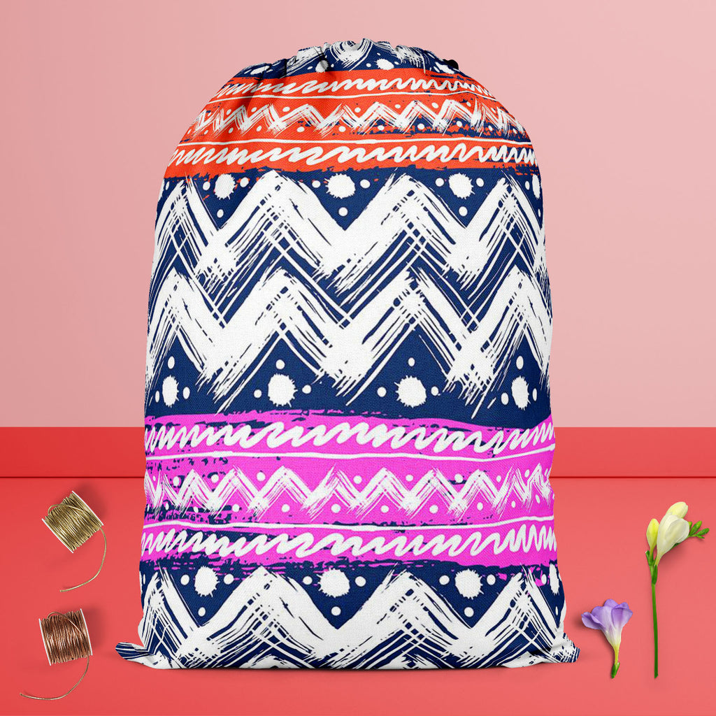 Bold Zigzag Reusable Sack Bag | Bag for Gym, Storage, Vegetable & Travel-Drawstring Sack Bags-SCK_FB_DS-IC 5007506 IC 5007506, Christianity, Culture, Ethnic, Fashion, Illustrations, Patterns, Stripes, Traditional, Tribal, World Culture, bold, zigzag, reusable, sack, bag, for, gym, storage, vegetable, travel, vector, seamless, pattern, hand, painted, brushstrokes, bright, colors, print, wallpaper, fall, winter, fabric, textile, christmas, wrapping, paper, artzfolio, drawstring bag, drawstring sack, string ba