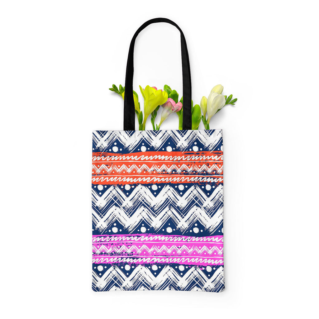 Bold Zigzag Tote Bag Shoulder Purse | Multipurpose-Tote Bags Basic-TOT_FB_BS-IC 5007506 IC 5007506, Christianity, Culture, Ethnic, Fashion, Illustrations, Patterns, Stripes, Traditional, Tribal, World Culture, bold, zigzag, tote, bag, shoulder, purse, multipurpose, vector, seamless, pattern, hand, painted, brushstrokes, bright, colors, print, wallpaper, fall, winter, fabric, textile, christmas, wrapping, paper, artzfolio, tote bag, large tote bags, canvas bag, canvas tote bags, tote handbags, small tote bag
