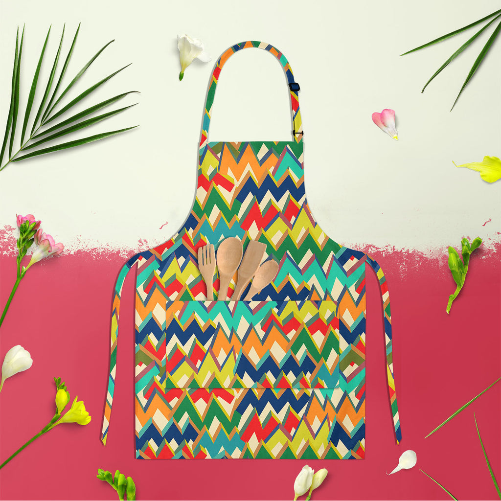 Zigzag Apron | Adjustable, Free Size & Waist Tiebacks-Aprons Neck to Knee-APR_NK_KN-IC 5007508 IC 5007508, Abstract Expressionism, Abstracts, Ancient, Bohemian, Chevron, Digital, Digital Art, Drawing, Geometric, Geometric Abstraction, Graffiti, Graphic, Hipster, Historical, Illustrations, Medieval, Modern Art, Patterns, Retro, Semi Abstract, Signs, Signs and Symbols, Splatter, Stripes, Triangles, Vintage, Watercolour, zigzag, apron, adjustable, free, size, waist, tiebacks, abstract, argyle, background, blue