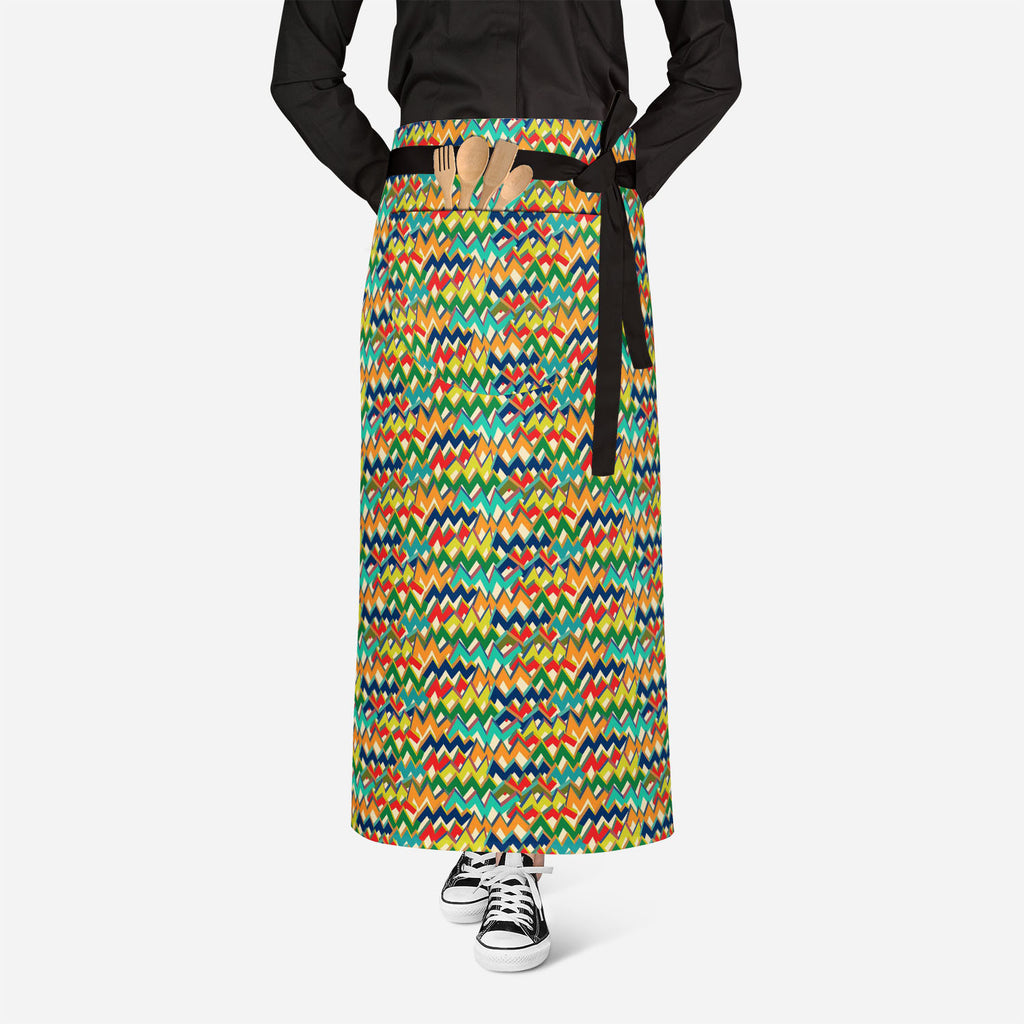 Zigzag Apron | Adjustable, Free Size & Waist Tiebacks-Aprons Waist to Knee-APR_WS_FT-IC 5007508 IC 5007508, Abstract Expressionism, Abstracts, Ancient, Bohemian, Chevron, Digital, Digital Art, Drawing, Geometric, Geometric Abstraction, Graffiti, Graphic, Hipster, Historical, Illustrations, Medieval, Modern Art, Patterns, Retro, Semi Abstract, Signs, Signs and Symbols, Splatter, Stripes, Triangles, Vintage, Watercolour, zigzag, apron, adjustable, free, size, waist, tiebacks, abstract, argyle, background, blu