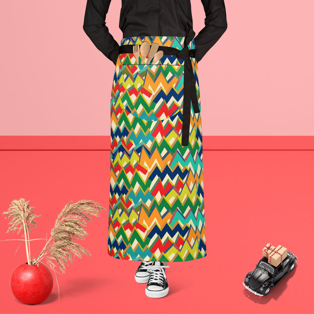 Zigzag Apron | Adjustable, Free Size & Waist Tiebacks-Aprons Waist to Feet-APR_WS_FT-IC 5007508 IC 5007508, Abstract Expressionism, Abstracts, Ancient, Bohemian, Chevron, Digital, Digital Art, Drawing, Geometric, Geometric Abstraction, Graffiti, Graphic, Hipster, Historical, Illustrations, Medieval, Modern Art, Patterns, Retro, Semi Abstract, Signs, Signs and Symbols, Splatter, Stripes, Triangles, Vintage, Watercolour, zigzag, apron, adjustable, free, size, waist, tiebacks, abstract, argyle, background, blu