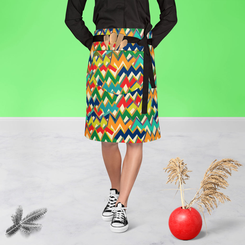 Zigzag Apron | Adjustable, Free Size & Waist Tiebacks-Apron Waist to Knee-APR_WS_KN-IC 5007508 IC 5007508, Abstract Expressionism, Abstracts, Ancient, Bohemian, Chevron, Digital, Digital Art, Drawing, Geometric, Geometric Abstraction, Graffiti, Graphic, Hipster, Historical, Illustrations, Medieval, Modern Art, Patterns, Retro, Semi Abstract, Signs, Signs and Symbols, Splatter, Stripes, Triangles, Vintage, Watercolour, zigzag, apron, adjustable, free, size, waist, tiebacks, abstract, argyle, background, blue