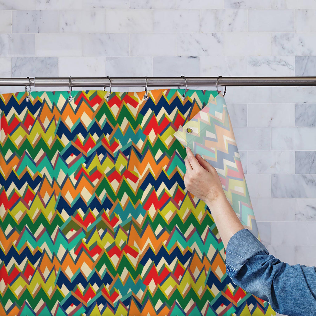 Zigzag Washable Waterproof Shower Curtain-Shower Curtains-CUR_SH-IC 5007508 IC 5007508, Abstract Expressionism, Abstracts, Ancient, Bohemian, Chevron, Digital, Digital Art, Drawing, Geometric, Geometric Abstraction, Graffiti, Graphic, Hipster, Historical, Illustrations, Medieval, Modern Art, Patterns, Retro, Semi Abstract, Signs, Signs and Symbols, Splatter, Stripes, Triangles, Vintage, Watercolour, zigzag, washable, waterproof, shower, curtain, abstract, argyle, background, blue, boho, bold, brush, colourf