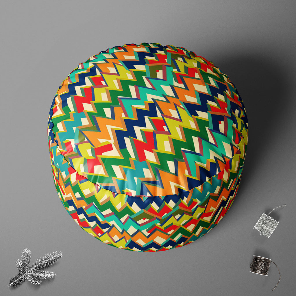 Zigzag Footstool Footrest Puffy Pouffe Ottoman Bean Bag | Canvas Fabric-Footstools-FST_CB_BN-IC 5007508 IC 5007508, Abstract Expressionism, Abstracts, Ancient, Bohemian, Chevron, Digital, Digital Art, Drawing, Geometric, Geometric Abstraction, Graffiti, Graphic, Hipster, Historical, Illustrations, Medieval, Modern Art, Patterns, Retro, Semi Abstract, Signs, Signs and Symbols, Splatter, Stripes, Triangles, Vintage, Watercolour, zigzag, footstool, footrest, puffy, pouffe, ottoman, bean, bag, canvas, fabric, a