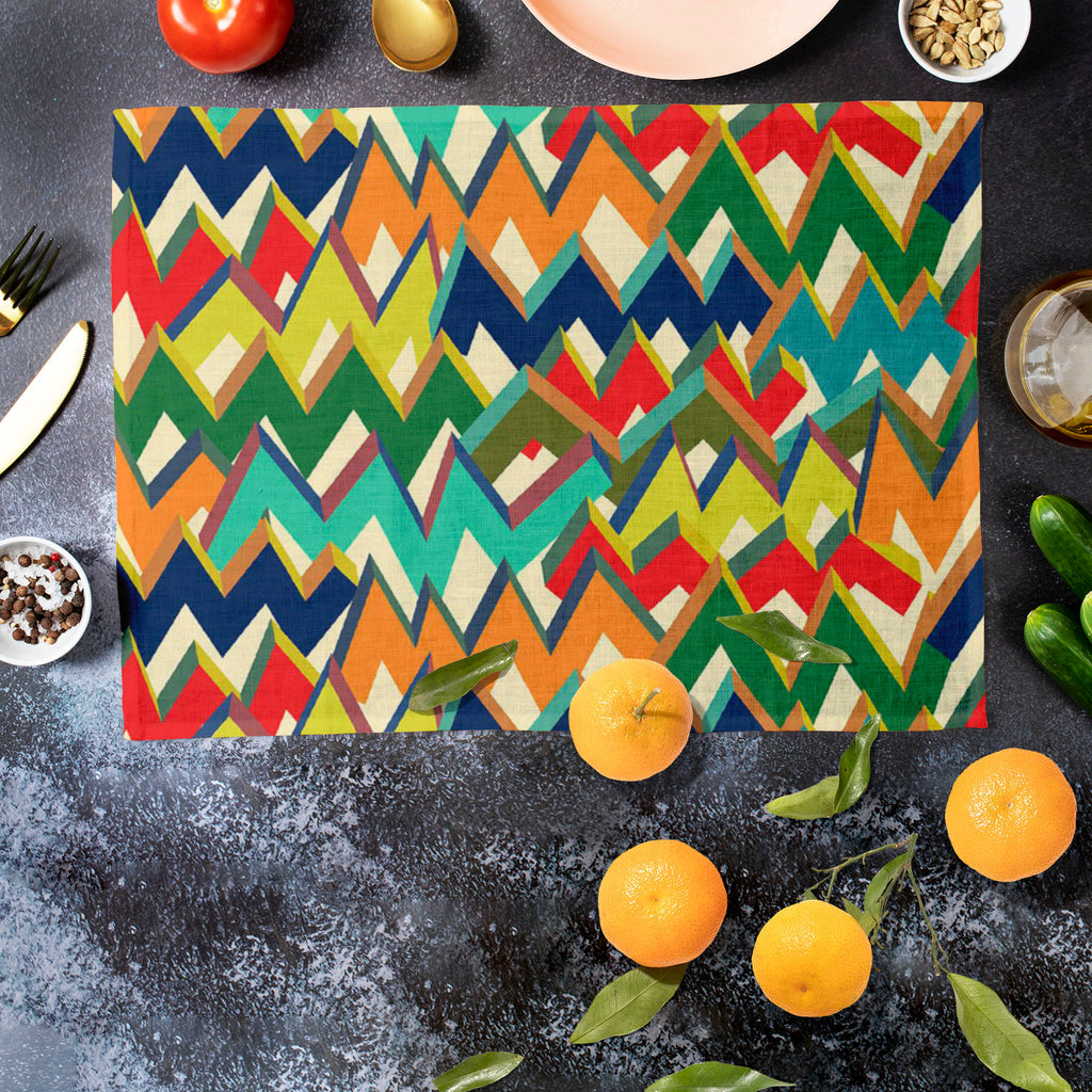 Zigzag Table Mat Placemat-Table Place Mats Fabric-MAT_TB-IC 5007508 IC 5007508, Abstract Expressionism, Abstracts, Ancient, Bohemian, Chevron, Digital, Digital Art, Drawing, Geometric, Geometric Abstraction, Graffiti, Graphic, Hipster, Historical, Illustrations, Medieval, Modern Art, Patterns, Retro, Semi Abstract, Signs, Signs and Symbols, Splatter, Stripes, Triangles, Vintage, Watercolour, zigzag, table, mat, placemat, abstract, argyle, background, blue, boho, bold, brush, colourful, design, drawn, fabric