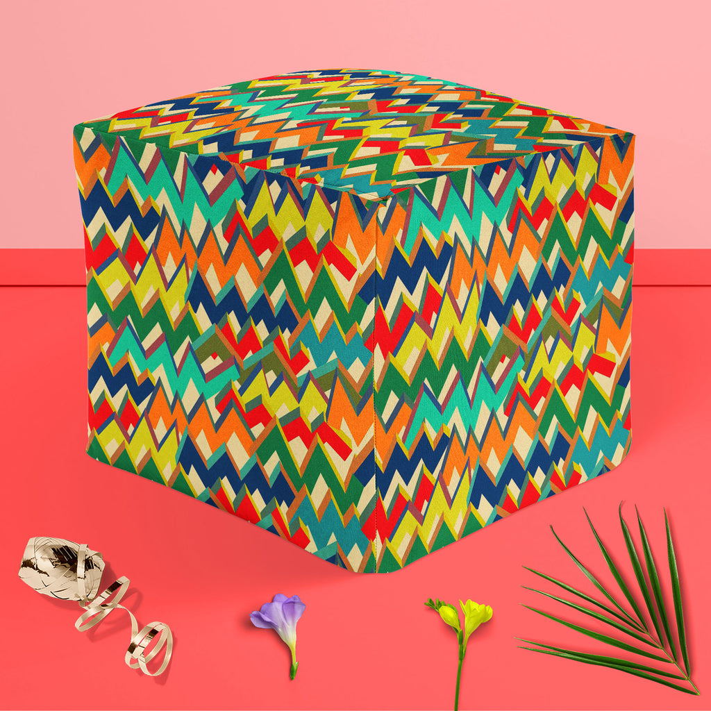 Zigzag Footstool Footrest Puffy Pouffe Ottoman Bean Bag | Canvas Fabric-Footstools-FST_CB_BN-IC 5007508 IC 5007508, Abstract Expressionism, Abstracts, Ancient, Bohemian, Chevron, Digital, Digital Art, Drawing, Geometric, Geometric Abstraction, Graffiti, Graphic, Hipster, Historical, Illustrations, Medieval, Modern Art, Patterns, Retro, Semi Abstract, Signs, Signs and Symbols, Splatter, Stripes, Triangles, Vintage, Watercolour, zigzag, footstool, footrest, puffy, pouffe, ottoman, bean, bag, canvas, fabric, a