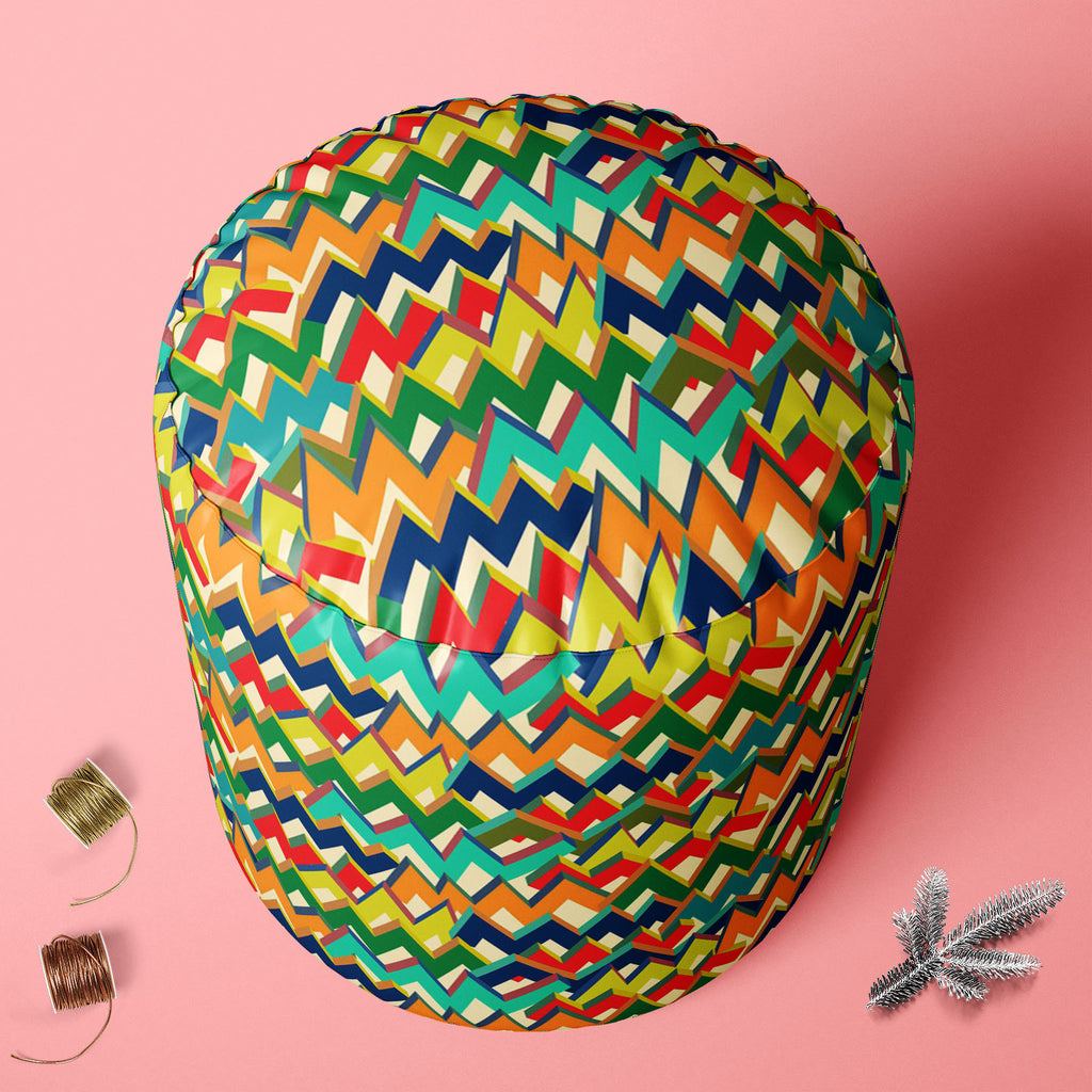 Zigzag Footstool Footrest Puffy Pouffe Ottoman Bean Bag | Canvas Fabric-Footstools-FST_CB_BN-IC 5007508 IC 5007508, Abstract Expressionism, Abstracts, Ancient, Bohemian, Chevron, Digital, Digital Art, Drawing, Geometric, Geometric Abstraction, Graffiti, Graphic, Hipster, Historical, Illustrations, Medieval, Modern Art, Patterns, Retro, Semi Abstract, Signs, Signs and Symbols, Splatter, Stripes, Triangles, Vintage, Watercolour, zigzag, footstool, footrest, puffy, pouffe, ottoman, bean, bag, canvas, fabric, a