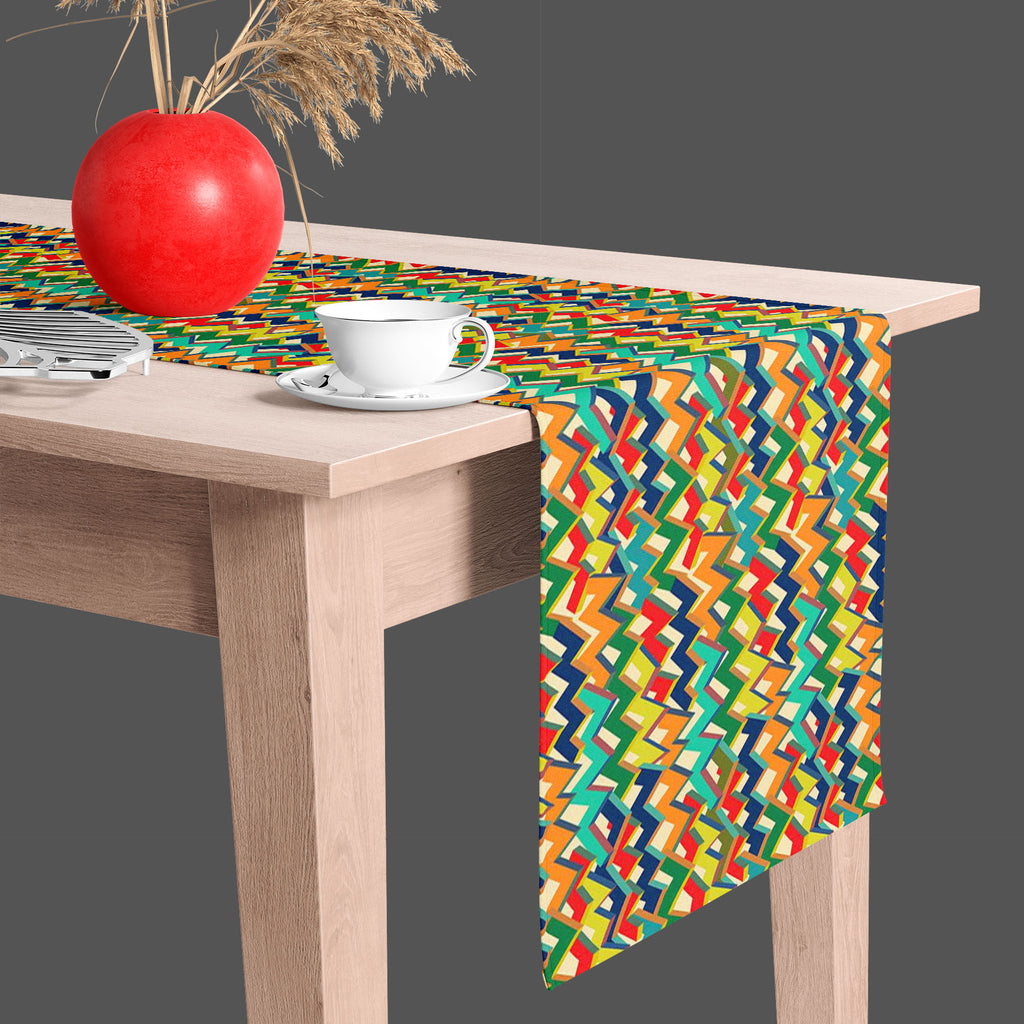 Zigzag Table Runner-Table Runners-RUN_TB-IC 5007508 IC 5007508, Abstract Expressionism, Abstracts, Ancient, Bohemian, Chevron, Digital, Digital Art, Drawing, Geometric, Geometric Abstraction, Graffiti, Graphic, Hipster, Historical, Illustrations, Medieval, Modern Art, Patterns, Retro, Semi Abstract, Signs, Signs and Symbols, Splatter, Stripes, Triangles, Vintage, Watercolour, zigzag, table, runner, abstract, argyle, background, blue, boho, bold, brush, colourful, design, drawn, fabric, geometry, green, grun