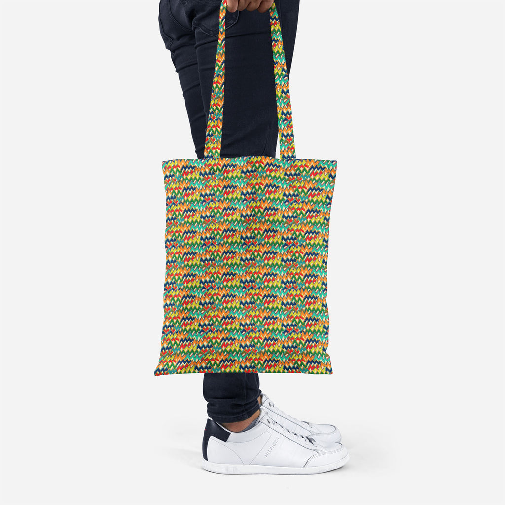 ArtzFolio Zigzag Tote Bag Shoulder Purse | Multipurpose-Tote Bags Basic-AZ5007508TOT_RF-IC 5007508 IC 5007508, Abstract Expressionism, Abstracts, Ancient, Bohemian, Chevron, Digital, Digital Art, Drawing, Geometric, Geometric Abstraction, Graffiti, Graphic, Hipster, Historical, Illustrations, Medieval, Modern Art, Patterns, Retro, Semi Abstract, Signs, Signs and Symbols, Splatter, Stripes, Triangles, Vintage, Watercolour, zigzag, tote, bag, shoulder, purse, multipurpose, abstract, argyle, background, blue, 