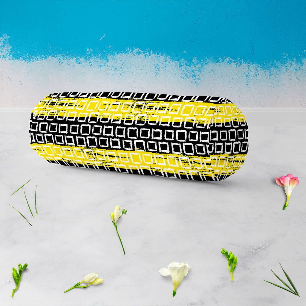 Mixed Geometric Art D1 Bolster Cover Booster Cases | Concealed Zipper Opening-Bolster Covers-BOL_CV_ZP-IC 5007509 IC 5007509, Black, Black and White, Fashion, Geometric, Geometric Abstraction, Illustrations, Patterns, White, mixed, art, d1, bolster, cover, booster, cases, concealed, zipper, opening, vector, pattern, small, hand, painted, squares, placed, rows, bright, yellow, web, print, summer, fall, textile, fabric, wallpaper, wrapping, paper, artzfolio, bolster covers, round pillow cover, masand cover, b