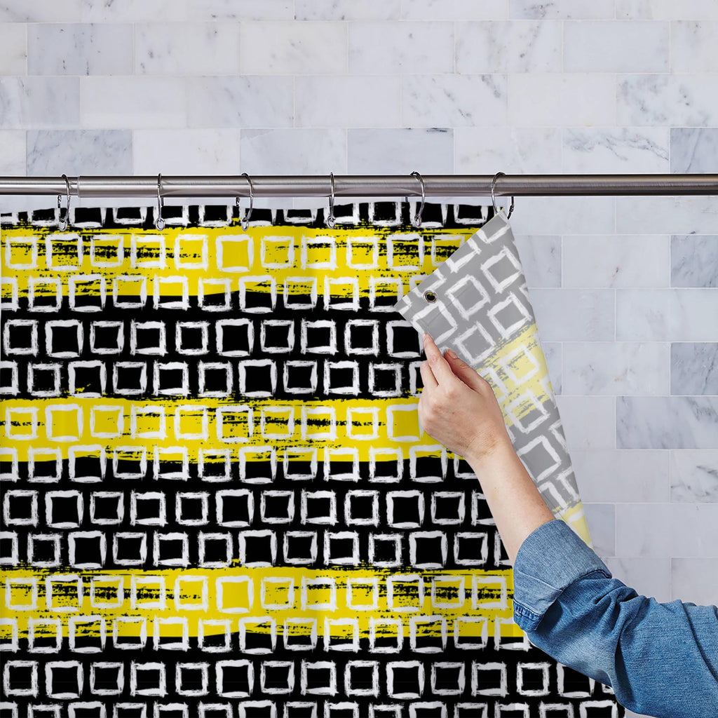 Mixed Geometric Art D1 Washable Waterproof Shower Curtain-Shower Curtains-CUR_SH-IC 5007509 IC 5007509, Black, Black and White, Fashion, Geometric, Geometric Abstraction, Illustrations, Patterns, White, mixed, art, d1, washable, waterproof, shower, curtain, vector, pattern, small, hand, painted, squares, placed, rows, bright, yellow, web, print, summer, fall, textile, fabric, wallpaper, wrapping, paper, artzfolio, shower curtain, bathroom curtain, eyelet shower curtain, waterproof shower curtain, kids showe