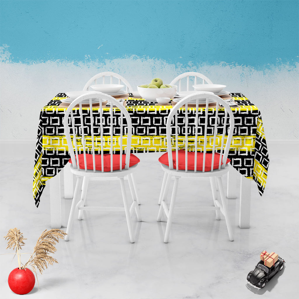 Mixed Geometric Art D1 Table Cloth Cover-Table Covers-CVR_TB_NR-IC 5007509 IC 5007509, Black, Black and White, Fashion, Geometric, Geometric Abstraction, Illustrations, Patterns, White, mixed, art, d1, table, cloth, cover, vector, pattern, small, hand, painted, squares, placed, rows, bright, yellow, web, print, summer, fall, textile, fabric, wallpaper, wrapping, paper, artzfolio, table cloth, table cover, dining table cloth, round table cloth, plastic sheet for dining table, center table cloth, table clothe
