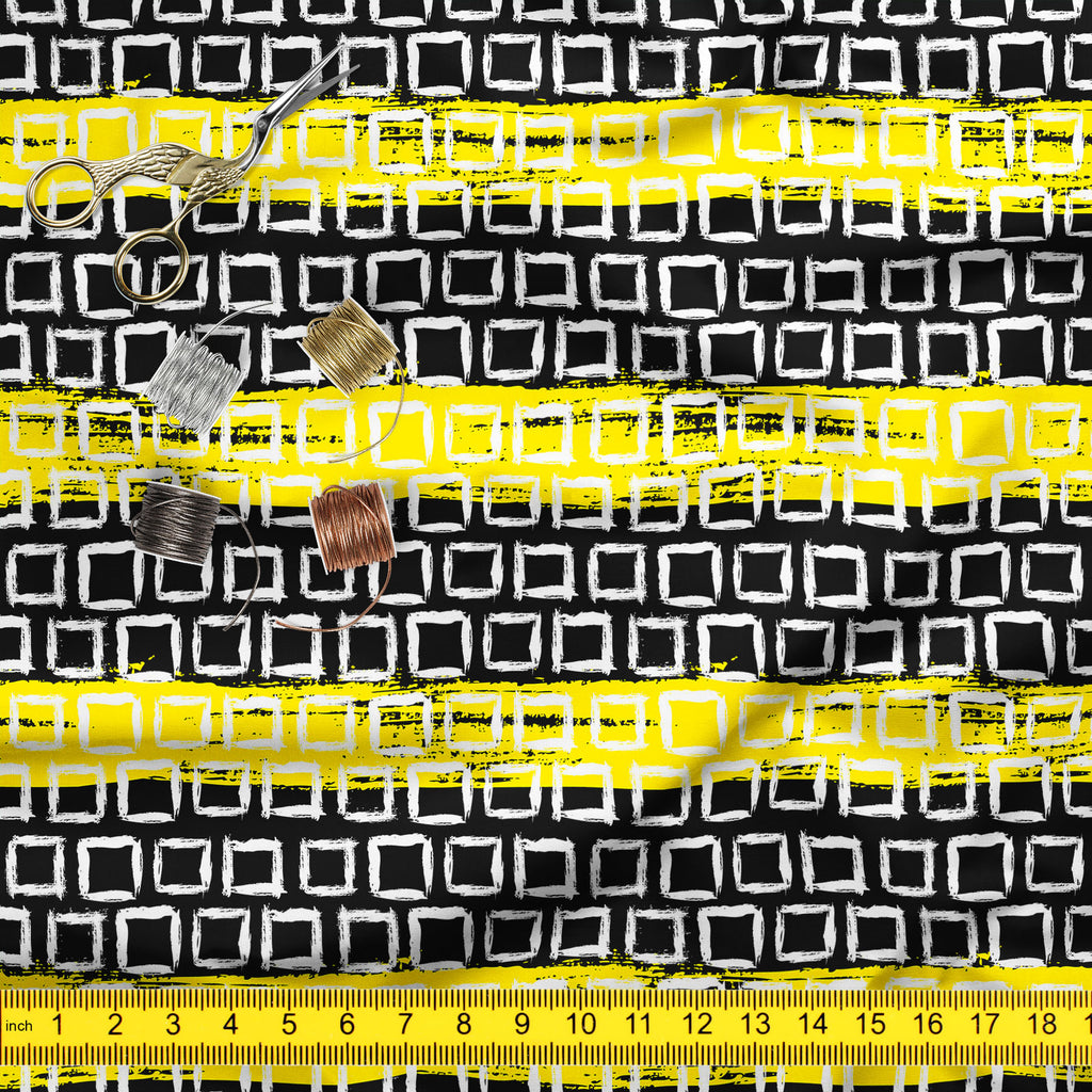Mixed Geometric Art D1 Upholstery Fabric by Metre | For Sofa, Curtains, Cushions, Furnishing, Craft, Dress Material-Upholstery Fabrics-FAB_RW-IC 5007509 IC 5007509, Black, Black and White, Fashion, Geometric, Geometric Abstraction, Illustrations, Patterns, White, mixed, art, d1, upholstery, fabric, by, metre, for, sofa, curtains, cushions, furnishing, craft, dress, material, vector, pattern, small, hand, painted, squares, placed, rows, bright, yellow, web, print, summer, fall, textile, wallpaper, wrapping, 