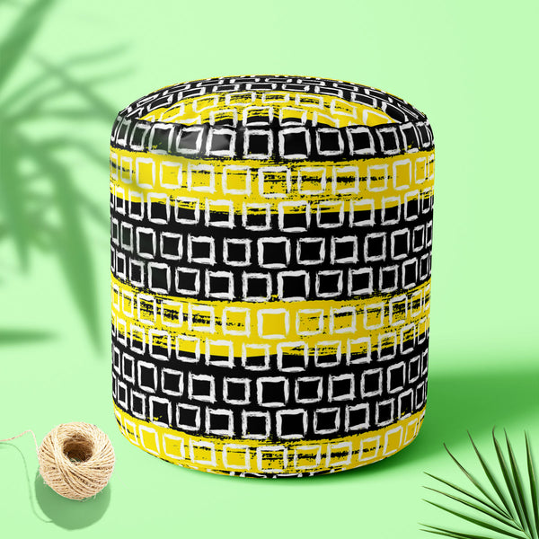 Mixed Geometric Art D1 Footstool Footrest Puffy Pouffe Ottoman Bean Bag | Canvas Fabric-Footstools-FST_CB_BN-IC 5007509 IC 5007509, Black, Black and White, Fashion, Geometric, Geometric Abstraction, Illustrations, Patterns, White, mixed, art, d1, puffy, pouffe, ottoman, footstool, footrest, bean, bag, canvas, fabric, vector, pattern, small, hand, painted, squares, placed, rows, bright, yellow, web, print, summer, fall, textile, wallpaper, wrapping, paper, artzfolio, pouf, ottoman stool, ottoman furniture, o