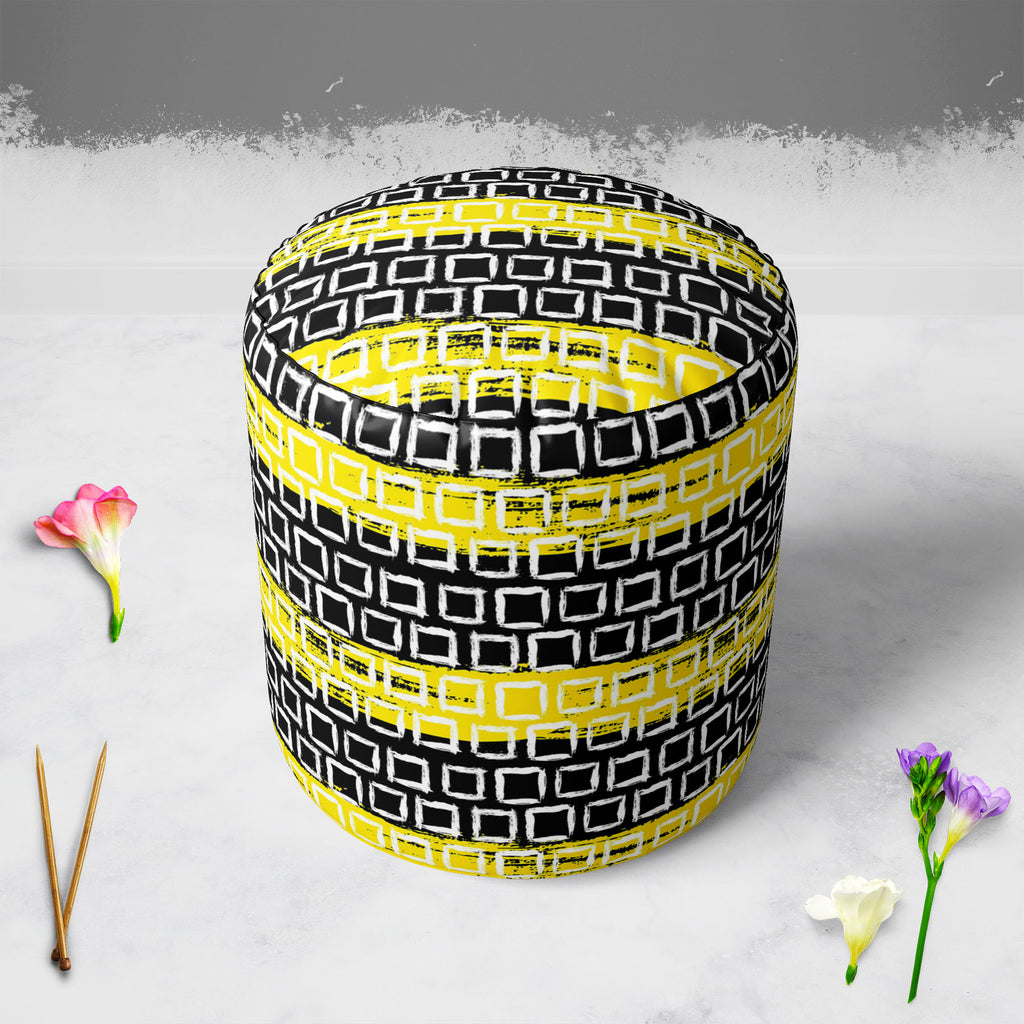 Mixed Geometric Art D1 Footstool Footrest Puffy Pouffe Ottoman Bean Bag | Canvas Fabric-Footstools-FST_CB_BN-IC 5007509 IC 5007509, Black, Black and White, Fashion, Geometric, Geometric Abstraction, Illustrations, Patterns, White, mixed, art, d1, footstool, footrest, puffy, pouffe, ottoman, bean, bag, canvas, fabric, vector, pattern, small, hand, painted, squares, placed, rows, bright, yellow, web, print, summer, fall, textile, wallpaper, wrapping, paper, artzfolio, pouf, ottoman stool, ottoman furniture, o